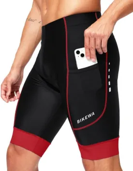 Padded Bike Shorts for Men 4D Cycling Road Riding Biking Padding Bicycle Shorts with Phone Pockets