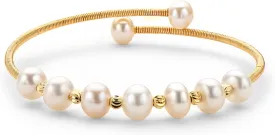 Pearl Bangle Freshwater Cultured Pearl Open Cuff Bangle Bracelets Jewelry Gifts for Women