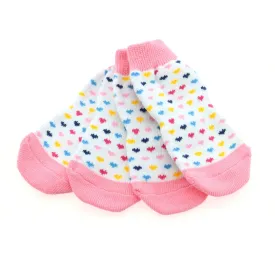Pink & White Hearts Pet Socks
