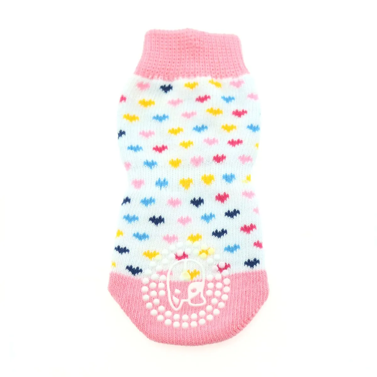 Pink & White Hearts Pet Socks