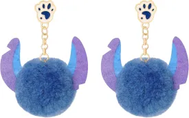 Pom Pom Earrings for Women Cute Paws Fluffy Fur Ball Earring Long-eared Pom Earrings Christmas Friendship Jewelry