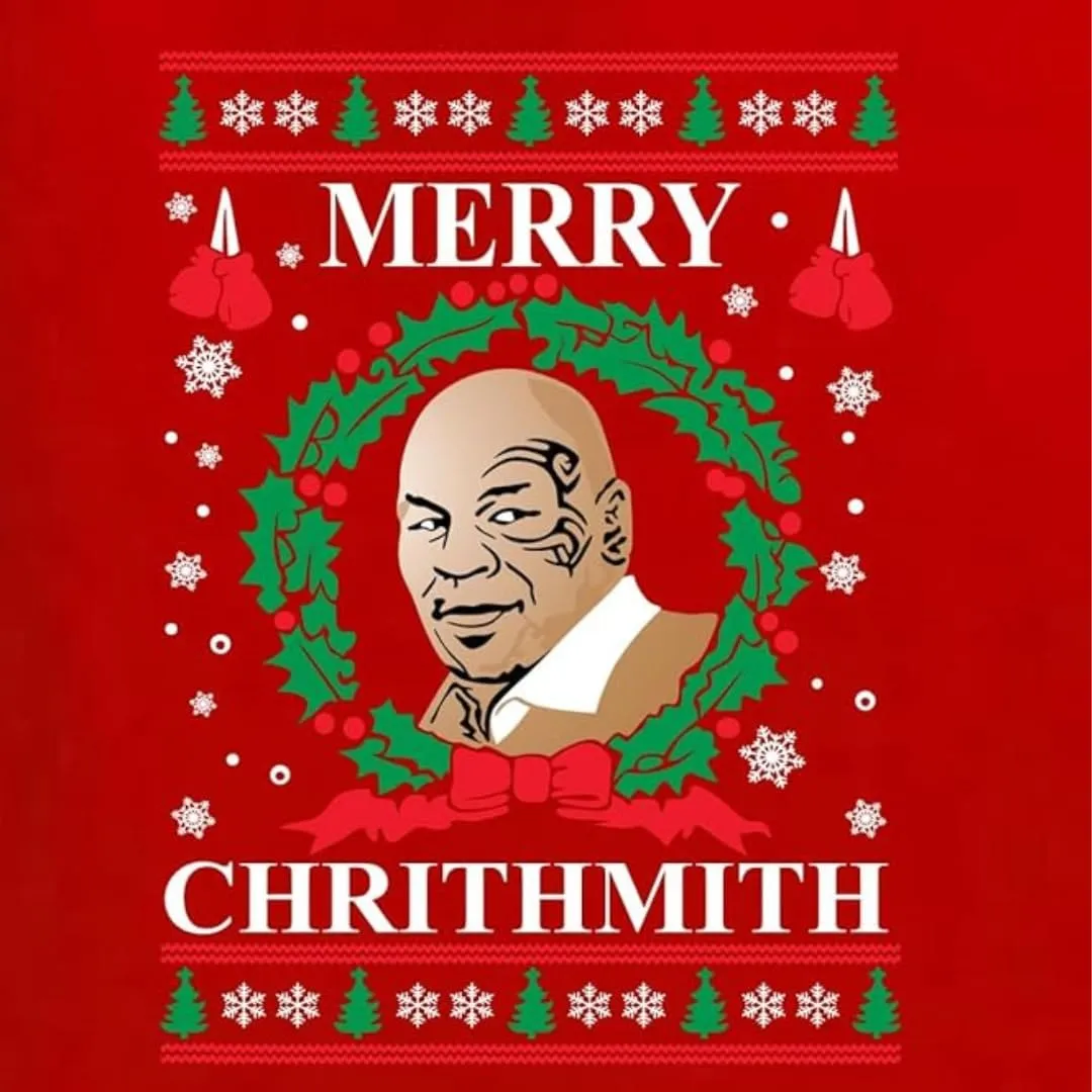 Pure Essence Merry Mike Tyson Ugly Christmas Sweater Unisex Crewneck Graphic Sweatshirt
