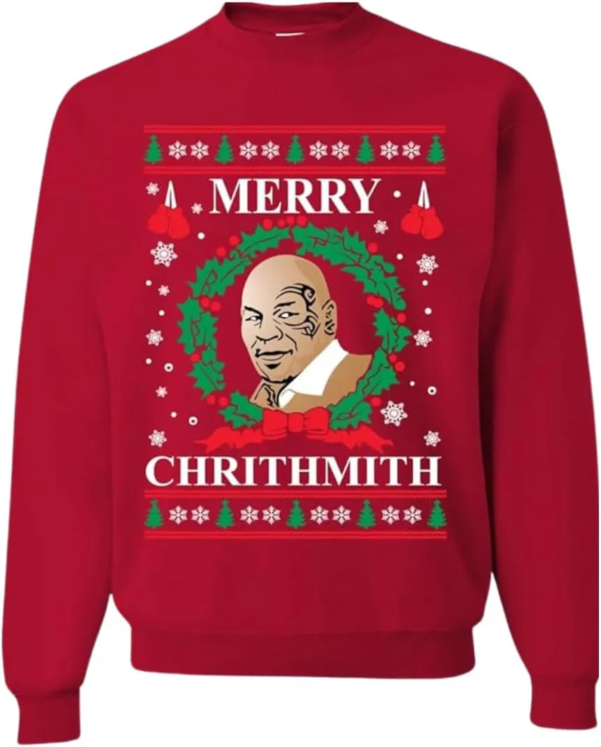 Pure Essence Merry Mike Tyson Ugly Christmas Sweater Unisex Crewneck Graphic Sweatshirt