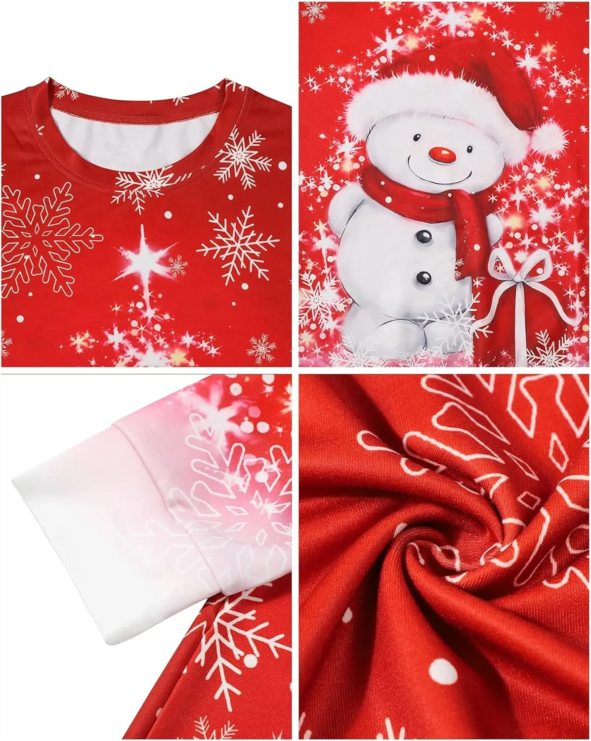 Ugly Christmas Sweatshirts for Women Funny Snowman Graphic Print Shirts Xmas Holiday Long Sleeve Pullover Tops