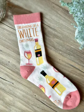 White Wine Christmas Socks