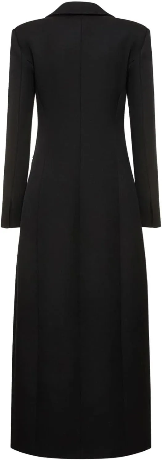 Women's Long Blazer Casual Notch Lapel Suit Jacket for Banquet/Christmas