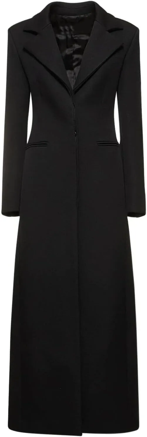 Women's Long Blazer Casual Notch Lapel Suit Jacket for Banquet/Christmas