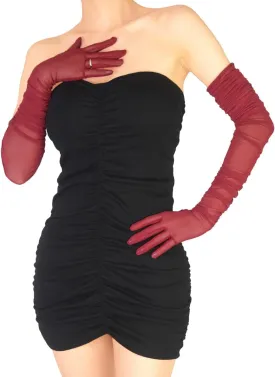 Women's Sexy Sheer Gloves Mesh Tulle Super Long Gloves Opera Christmas Costume Party Dance Glove