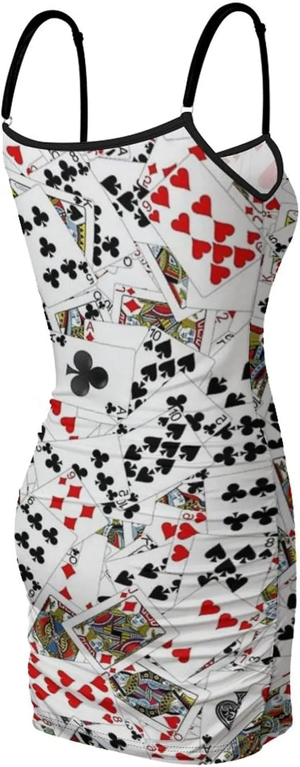 Women's Sexy Sleeveless Ruched Spaghetti Strap Mini Club Party Dress