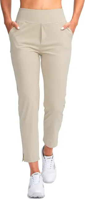 YYV Women's Golf Pants Stretch Work Ankle Pants High Waist Dress Pants with Pockets for Yoga Business Travel Casual