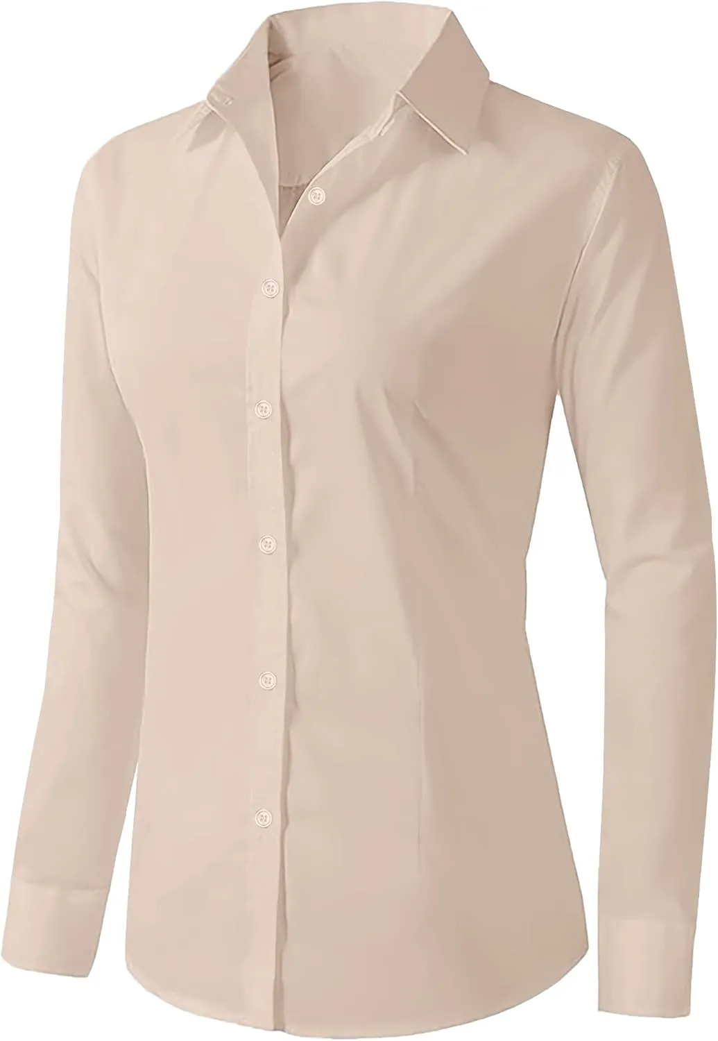 Zeagoo Womens Button Down Shirts Long Sleeve V Neck Tops Wrinkle Free Collared Work Office Solid Blouses Corset Tops